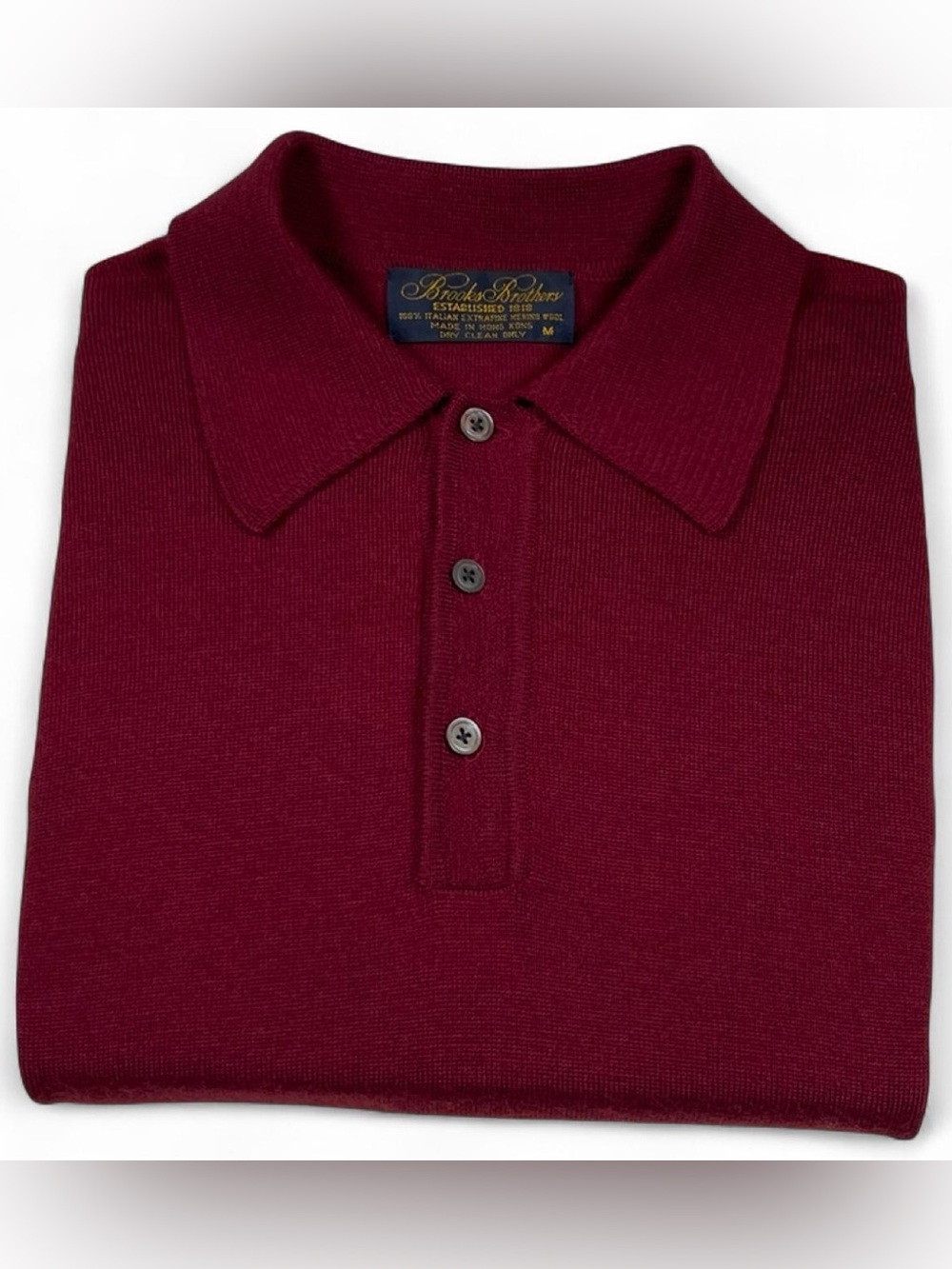 VINTAGE MINT! Brooks Brothers 1818 Italian Merino Wool Polo Sweater Men’s Size M